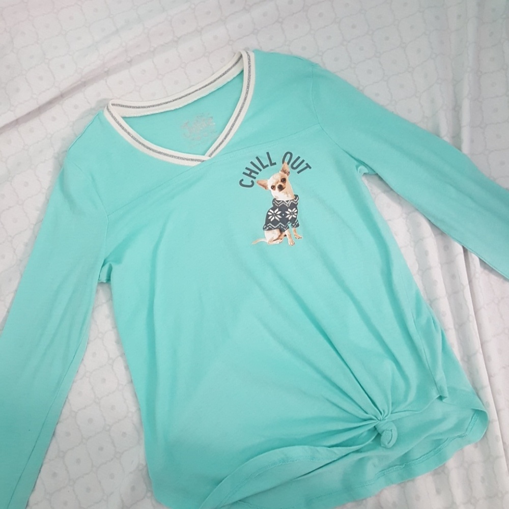 Turquoise long sleeved shirt with matching legging